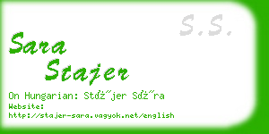 sara stajer business card